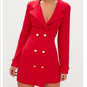 Red and gold Tuxedo dress